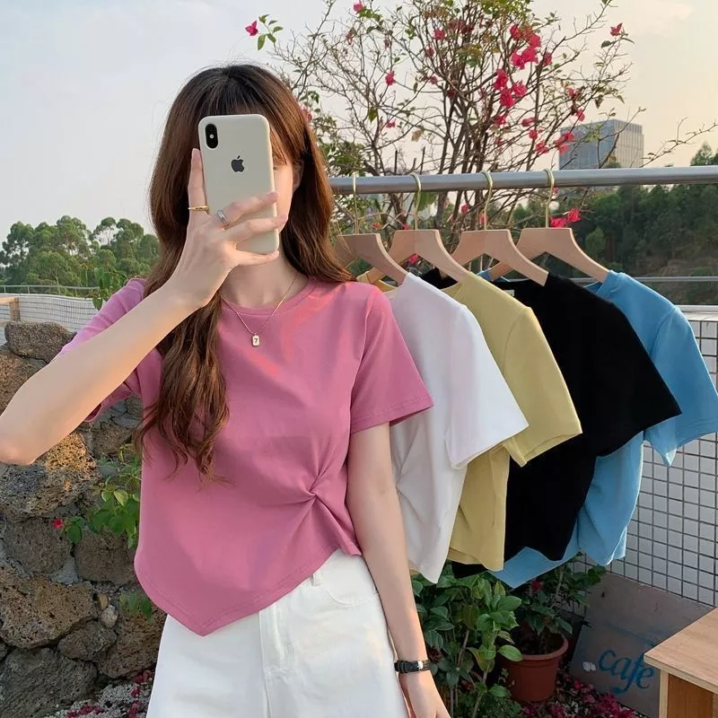 Áo Croptop Nữ Thun Gân Co Giãn